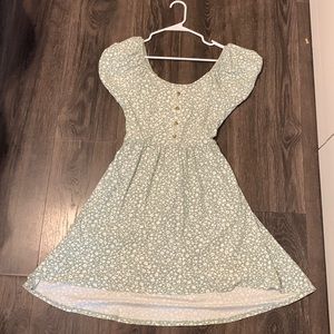 Green floral dress